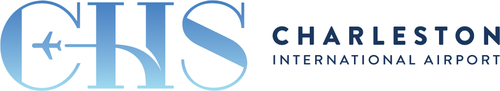 The blue logo of the CHS Airport, clicking this will direct you to iflychs.com